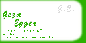 geza egger business card